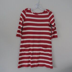 GARNET HILL Girl's XL 12 14 Dress light red White Stripe 100% Pima Peru Cotton